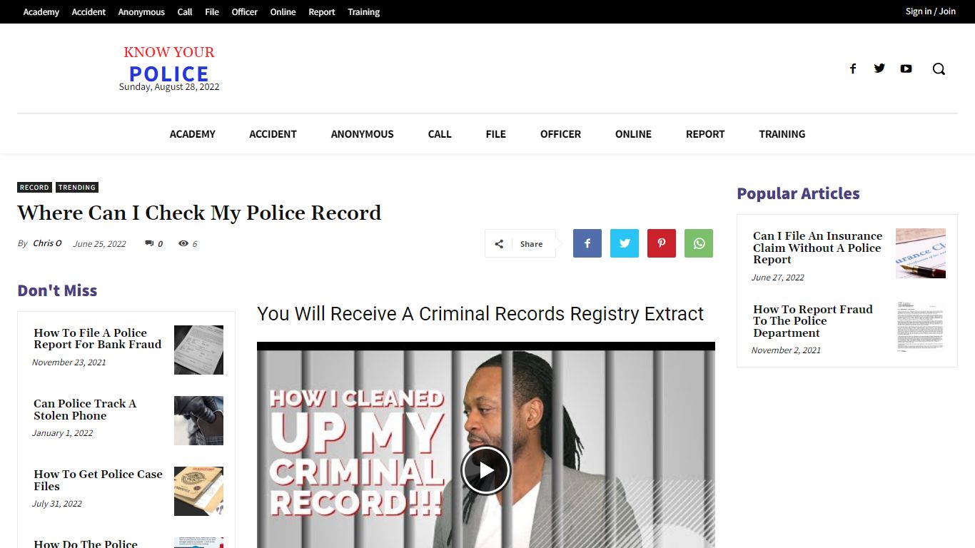 Where Can I Check My Police Record - KnowYourPolice.net